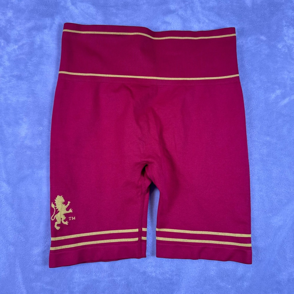 Harry Potter Gryffindor Red Gold Seamless Scrunch Biker Shorts Women Medium